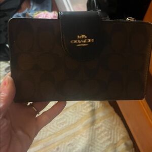 Coach Signature Brown and Black Wallet